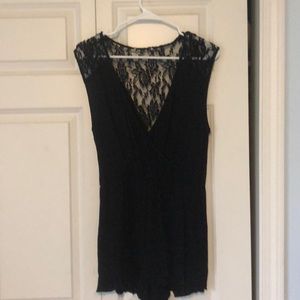 Lace V Neck Romper
